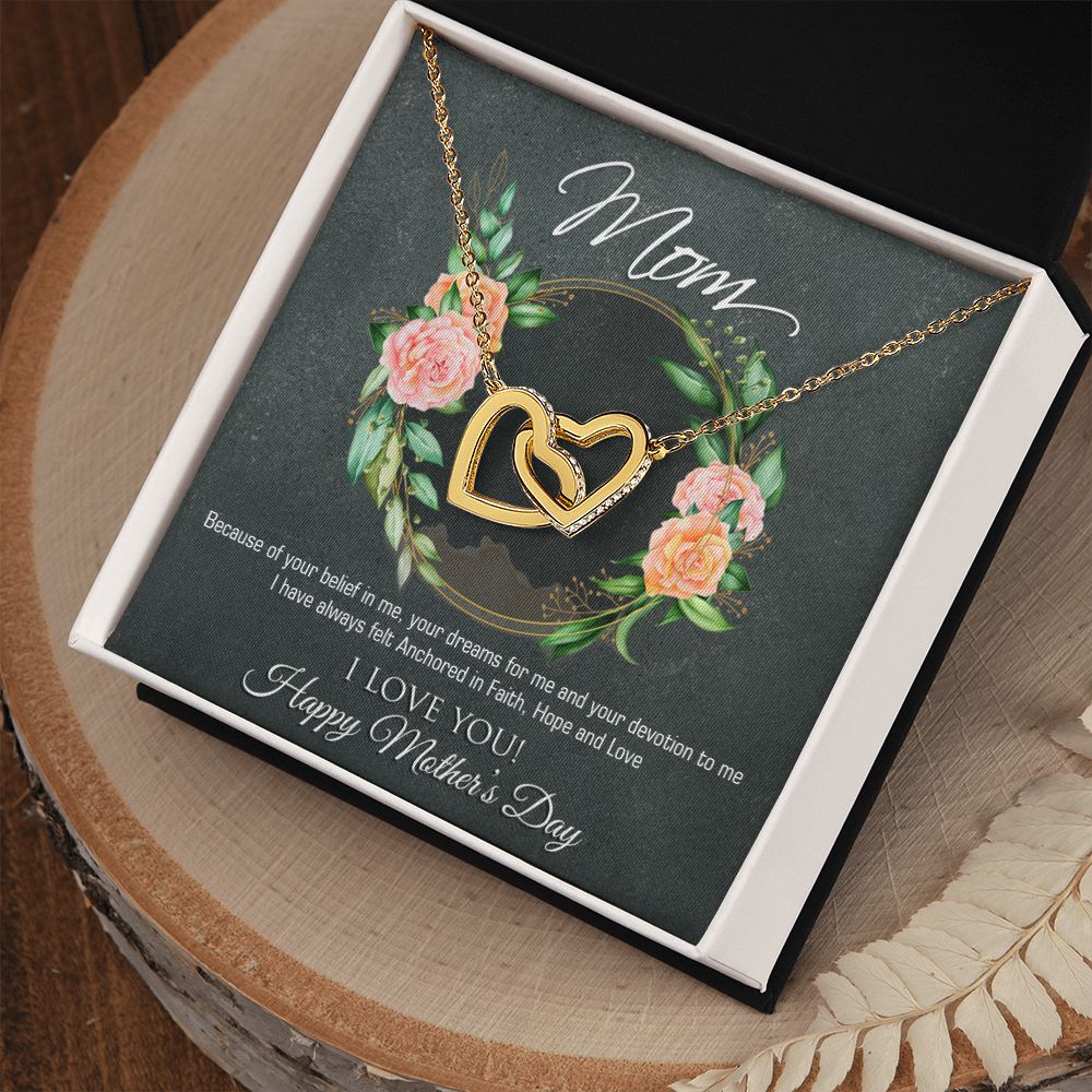 Mothers Day Interlocking Hearts Necklace-[Heartfelt Family Gift]