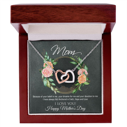 Mothers Day Interlocking Hearts Necklace-[Heartfelt Family Gift]