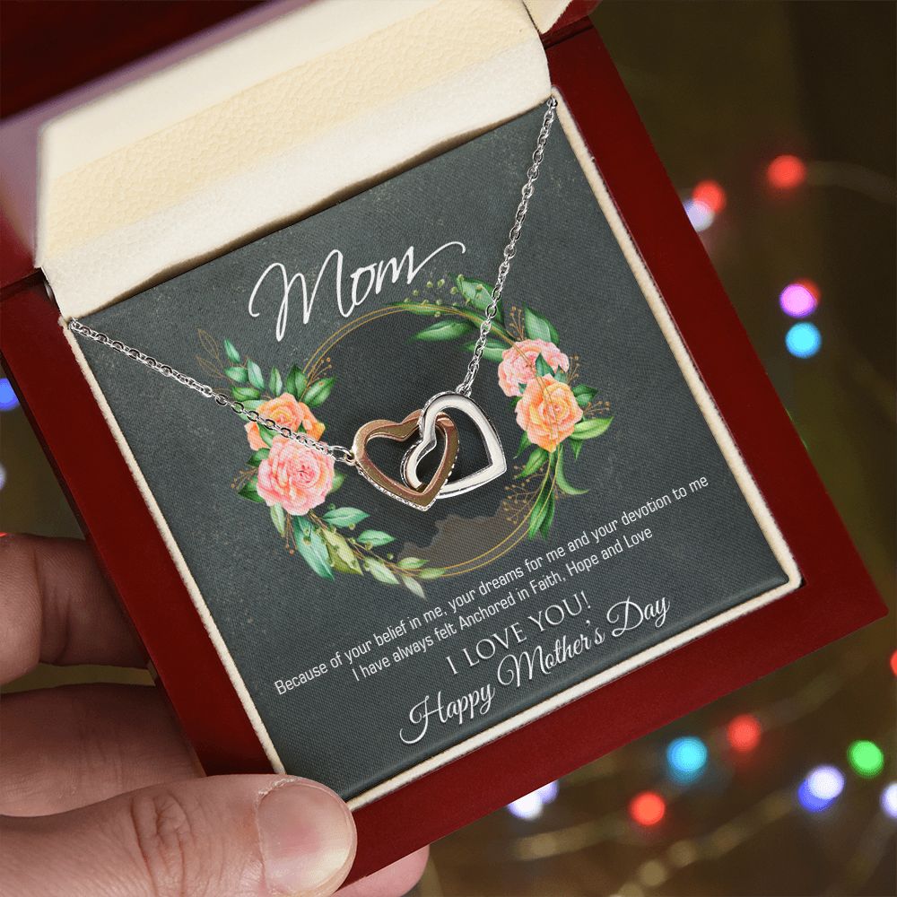 Mothers Day Interlocking Hearts Necklace-[Heartfelt Family Gift]