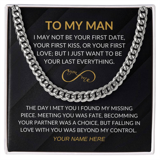 My Man - Infinity Sign - Cuban Chain - Custom Signature-[Heartfelt Family Gift]
