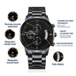 Personalized Black Chronograph Watch-[Heartfelt Family Gift]