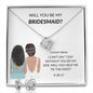 Personalized Bridesmaid Necklace Earring Set Proposal Set Bridal Jewelry-[Heartfelt Family Gift]