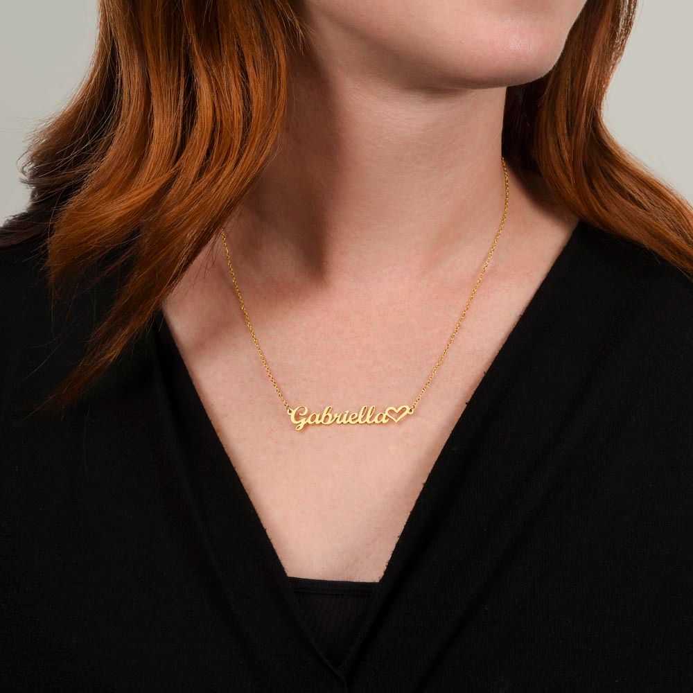 Personalized Custom Name Necklace with Heart-[Heartfelt Family Gift]