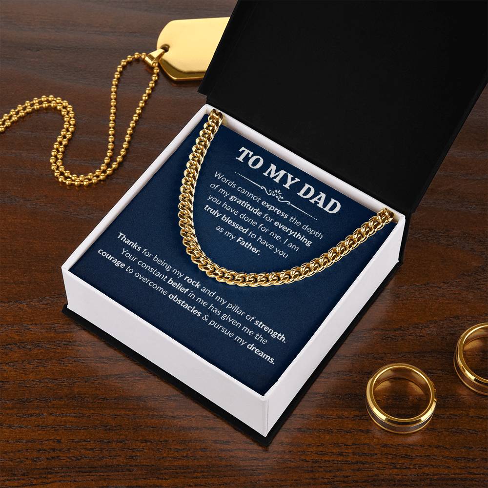 Personalized Dad Cuban Link Necklace for Men Add Your Name-[Heartfelt Family Gift]