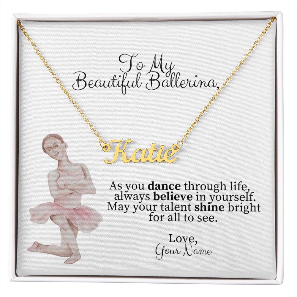 Personalized Dance Name Necklace-[Heartfelt Family Gift]