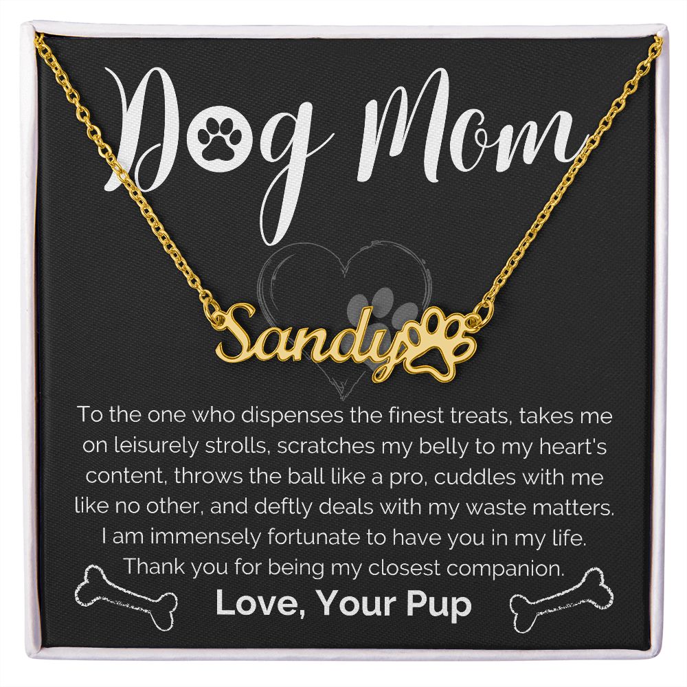 Personalized Dog Mom Paw Print Name Necklace-[Heartfelt Family Gift]