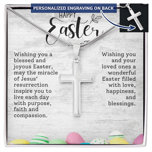 Personalized Easter Gift - Engraved Personalized Cross Necklace-[Heartfelt Family Gift]