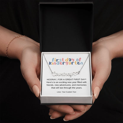 Personalized -First Day of Kindergarten Back to School Necklace Gift-[Heartfelt Family Gift]