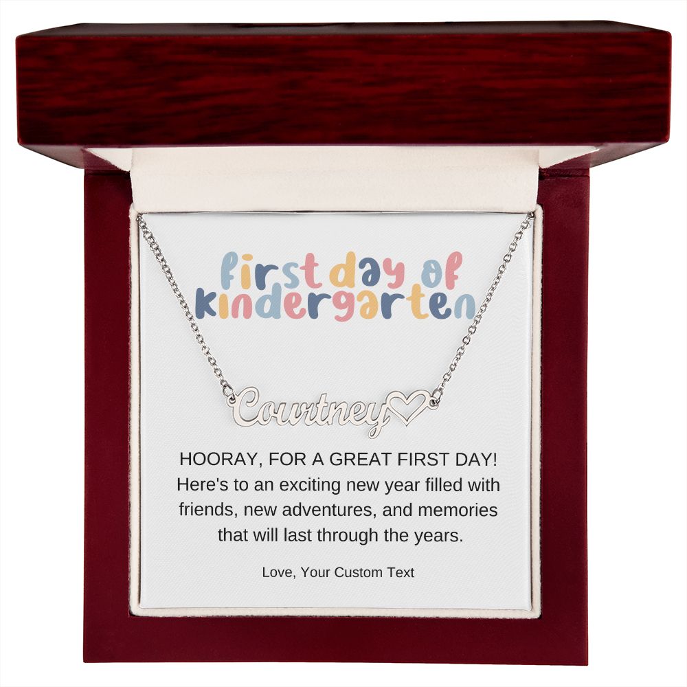Personalized -First Day of Kindergarten Back to School Necklace Gift-[Heartfelt Family Gift]