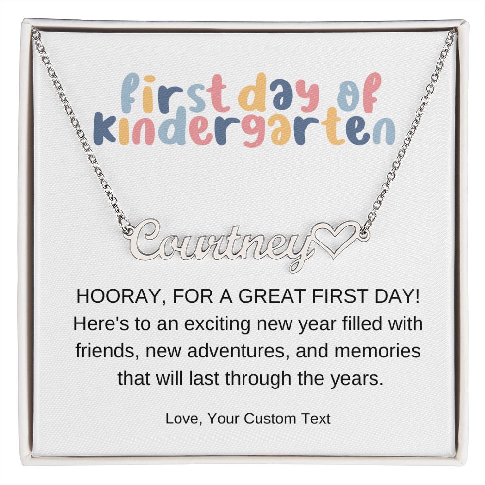 Personalized -First Day of Kindergarten Back to School Necklace Gift-[Heartfelt Family Gift]
