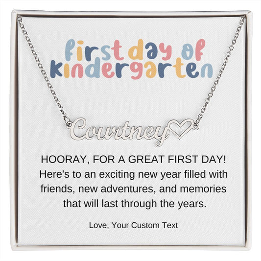 Personalized -First Day of Kindergarten Back to School Necklace Gift-[Heartfelt Family Gift]