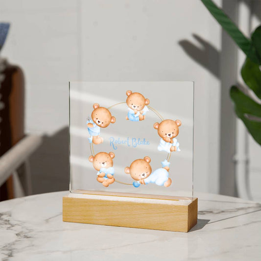 Personalized Name Acrylic Nightlight For Baby Boy-[Heartfelt Family Gift]