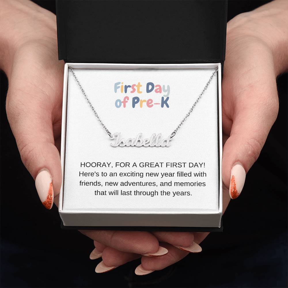 Personalized Name Necklace First Day of Pre-K-[Heartfelt Family Gift]