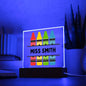 Personalized Teacher Desk Sign for Classroom- Optional LED Light-[Heartfelt Family Gift]