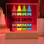 Personalized Teacher Desk Sign for Classroom- Optional LED Light-[Heartfelt Family Gift]
