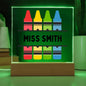 Personalized Teacher Desk Sign for Classroom- Optional LED Light-[Heartfelt Family Gift]