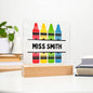 Personalized Teacher Desk Sign for Classroom- Optional LED Light-[Heartfelt Family Gift]