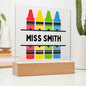 Personalized Teacher Desk Sign for Classroom- Optional LED Light-[Heartfelt Family Gift]