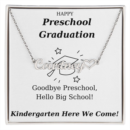 Preschool Graduation Gift - Personalized Name Necklace With Heart-[Heartfelt Family Gift]