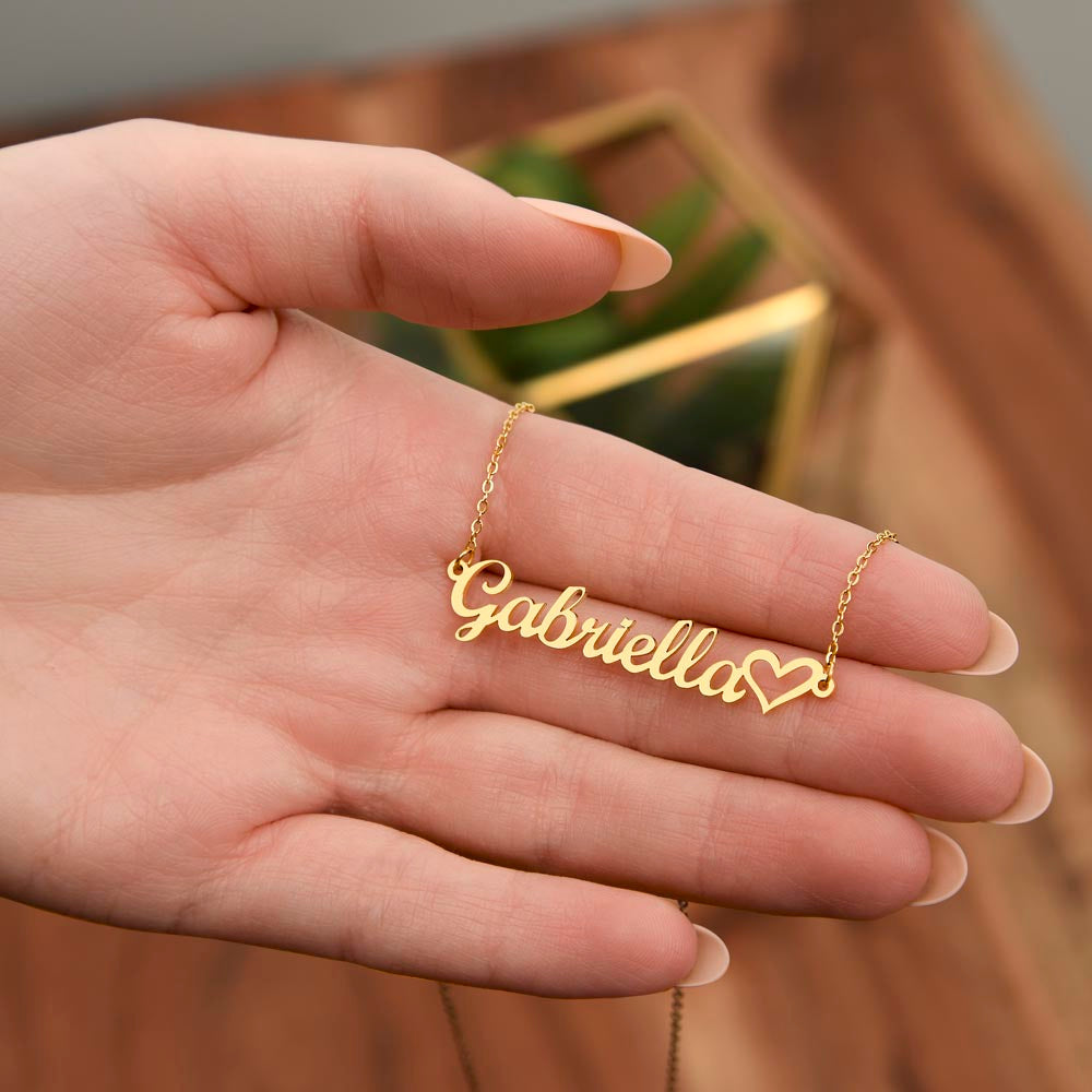 Preschool Graduation Gift - Personalized Name Necklace With Heart-[Heartfelt Family Gift]