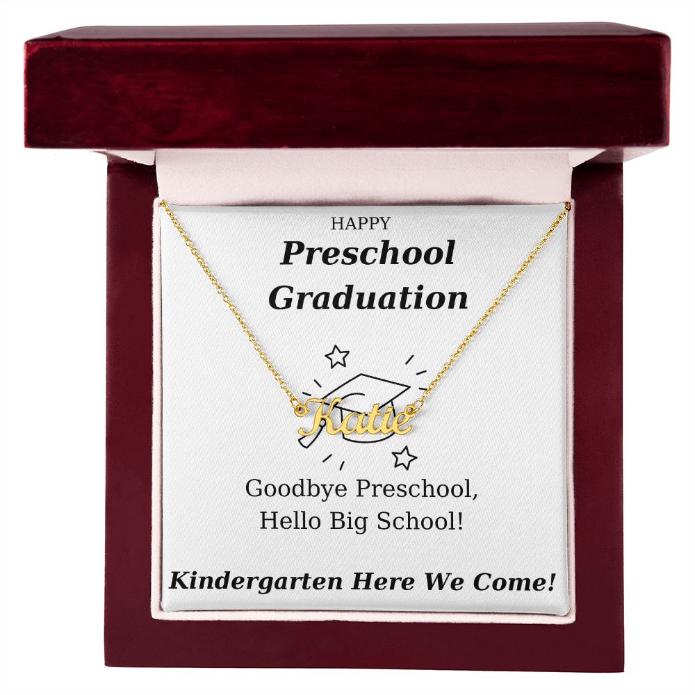 Preschool Graduation - Personalized Name Necklace Gift-[Heartfelt Family Gift]