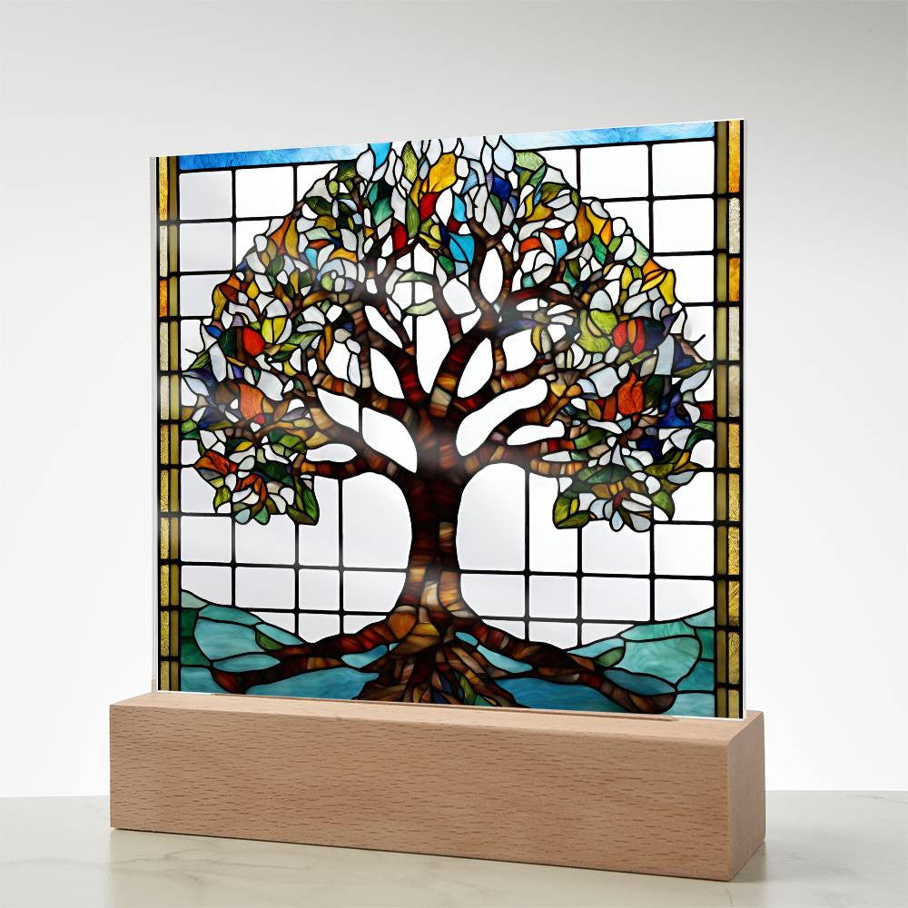 Tree of Life LED Plaque - Spiritual Home Decor Sacred Celtic  Christian Art Gift for Him or Her Born Again-[Heartfelt Family Gift]