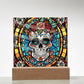 Sugar Skull Acrylic Square Plaque Halloween Decoration-[Heartfelt Family Gift]