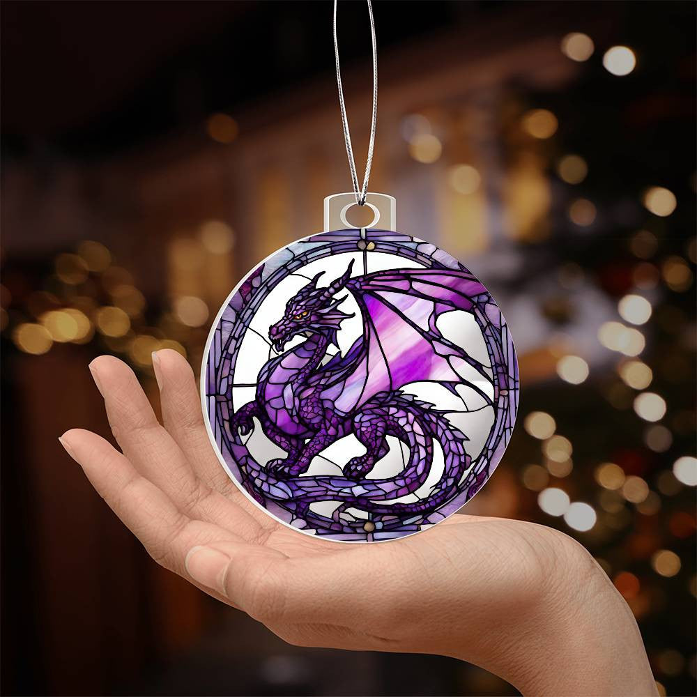 Purple Dragon Acrylic Ornament-[Heartfelt Family Gift]
