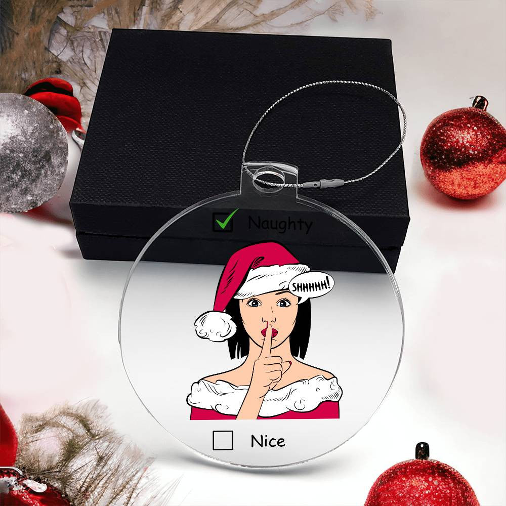Naughty or Nice Couple Gift - Funny Christmas Ornament for Husband Acrylic Tree Decoration-[Heartfelt Family Gift]