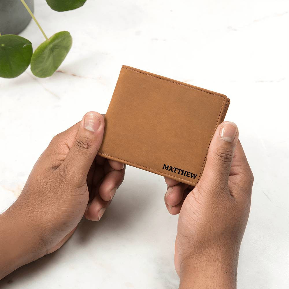 Personalized Men's Leather Wallet-[Heartfelt Family Gift]