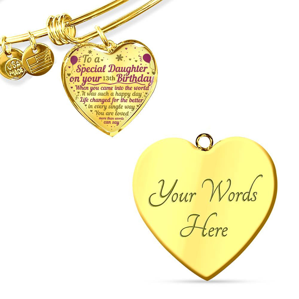 Engraved Personalized Birthday Heart Necklace  Bracelet - Customizable Gift-[Heartfelt Family Gift]