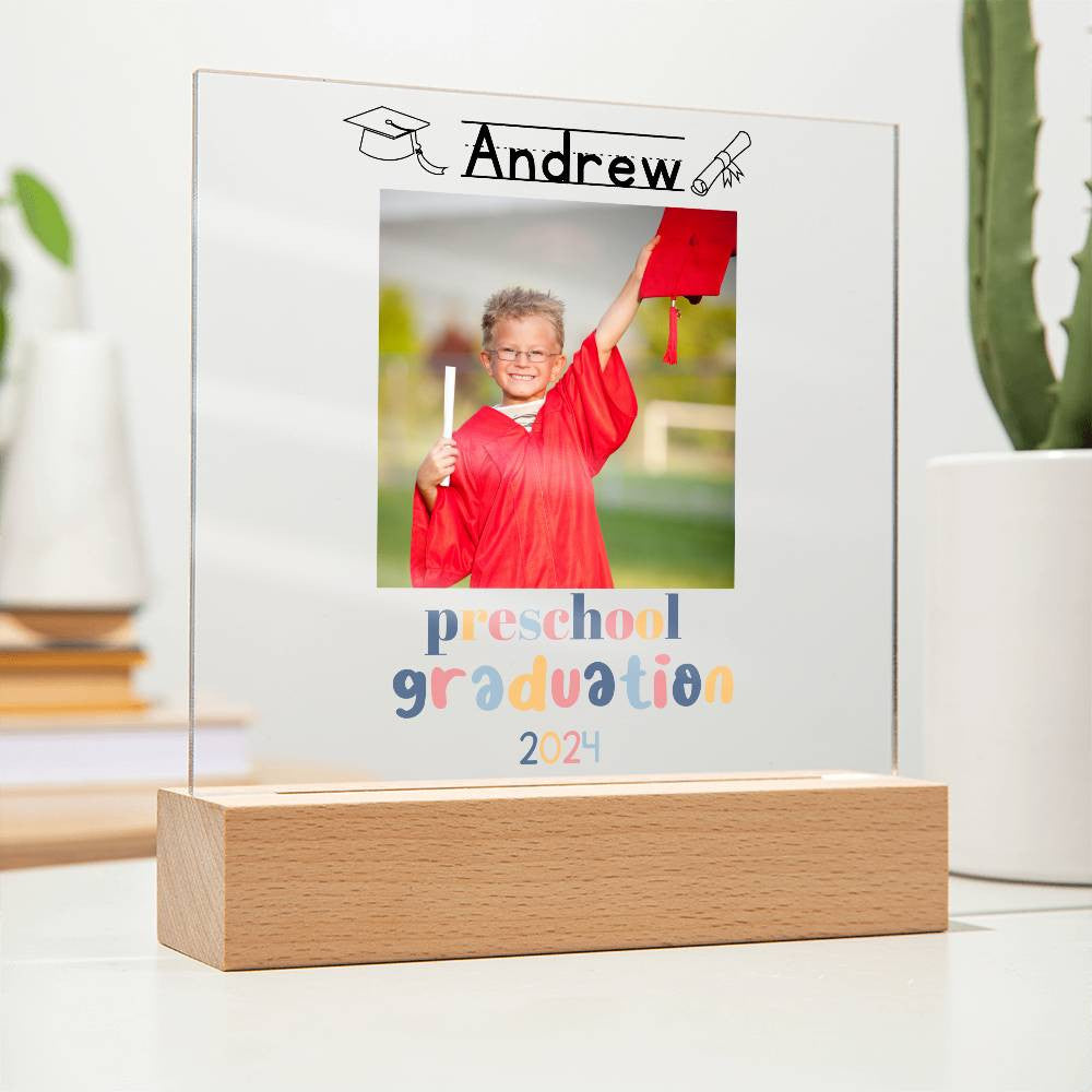 Preschool Graduation Lighted Acrylic Plaque-[Heartfelt Family Gift]
