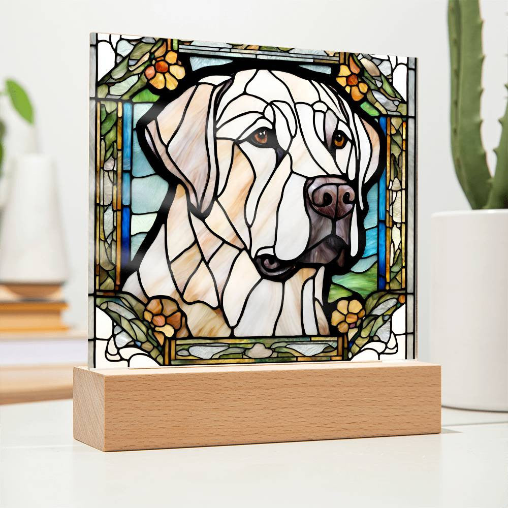 German Shepherd Faux Stained Glass Dog Nightlight - Perfect Gift for Dog Lovers  Bulldog Pug Golden Retriever - Room Decor-[Heartfelt Family Gift]