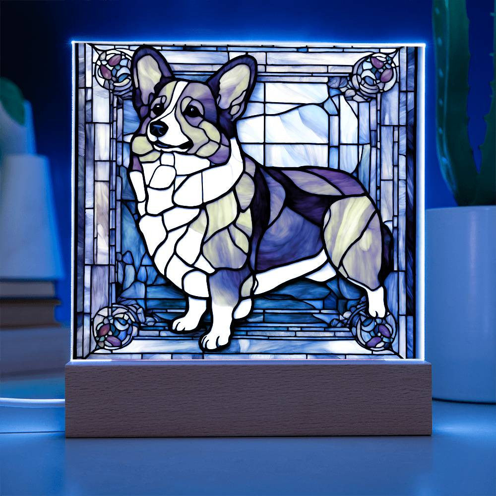 Corgi Dachshund Poodle Beagle Acrylic Plaque - Faux Stained Glass Design - Perfect Gift for Dog Lovers-[Heartfelt Family Gift]