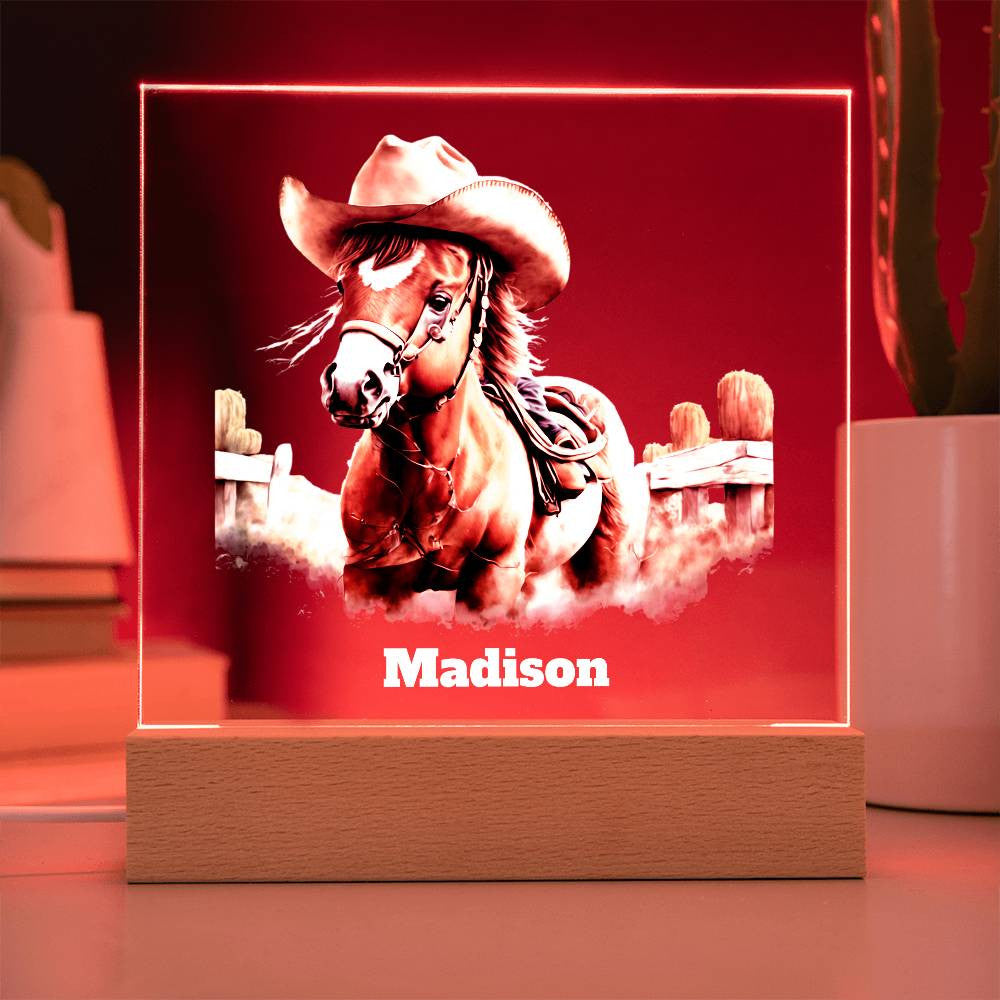 Pony Acrylic Night Light for Little Girls Room-[Heartfelt Family Gift]