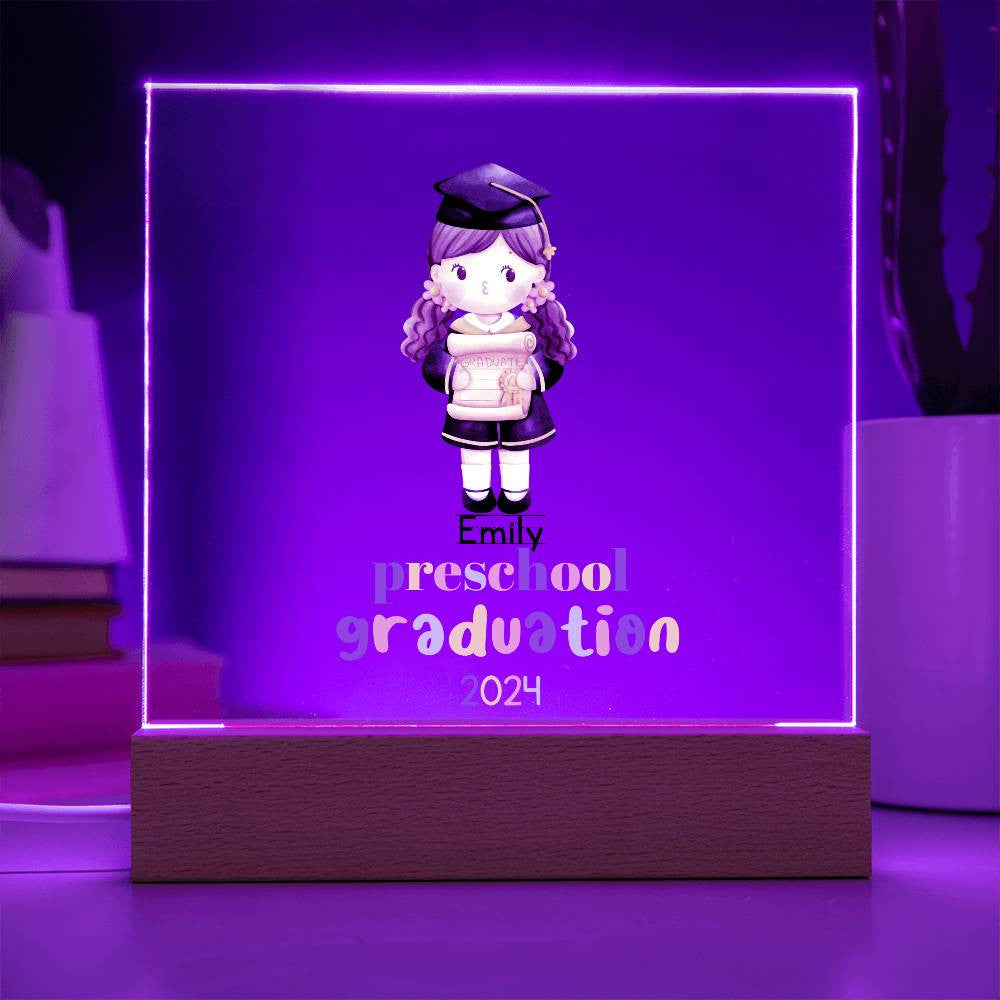 Personalized Preschool Graduation LED Plaque Gift-[Heartfelt Family Gift]