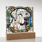 Cute Labrador retriever Acrylic Plaque, Lab Mom Gift, Housewarming gift for pet owner, Faux stained glass bedside lamp, Labdrador Decor, Birthday gift for lab Mom Labrador Lover-[Heartfelt Family Gift]