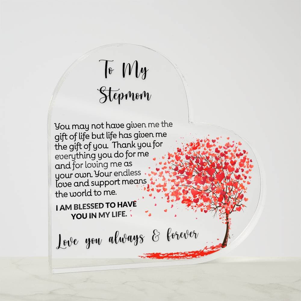 To My Stepmom Acrylic Heart Gift-[Heartfelt Family Gift]