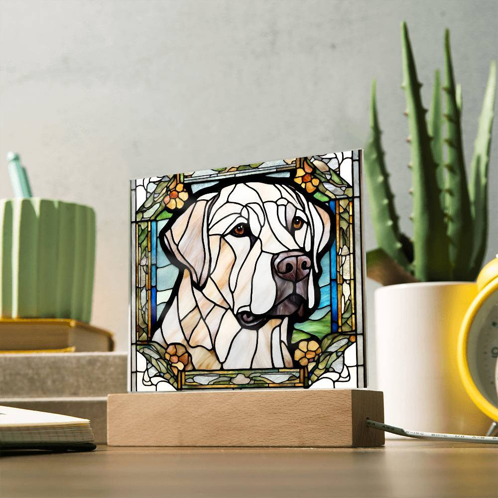 German Shepherd Faux Stained Glass Dog Nightlight - Perfect Gift for Dog Lovers  Bulldog Pug Golden Retriever - Room Decor-[Heartfelt Family Gift]