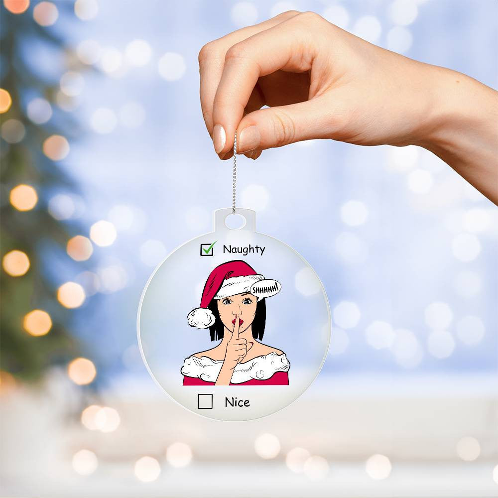 Naughty or Nice Couple Gift - Funny Christmas Ornament for Husband Acrylic Tree Decoration-[Heartfelt Family Gift]
