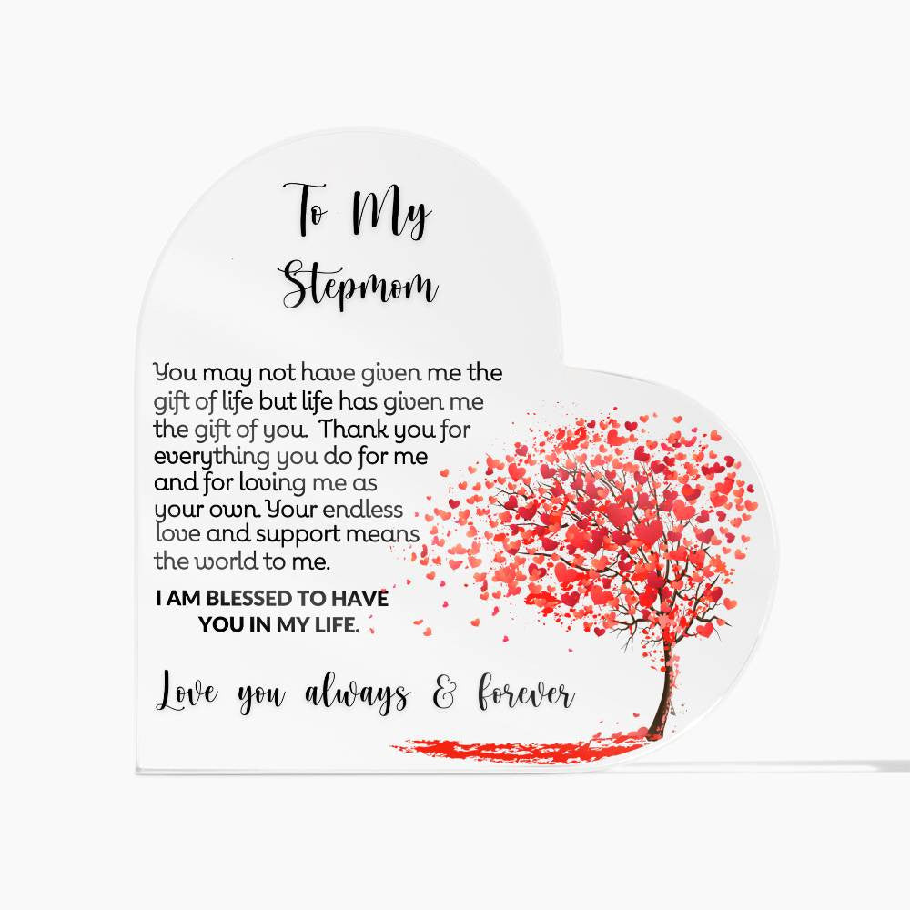 To My Stepmom Acrylic Heart Gift-[Heartfelt Family Gift]