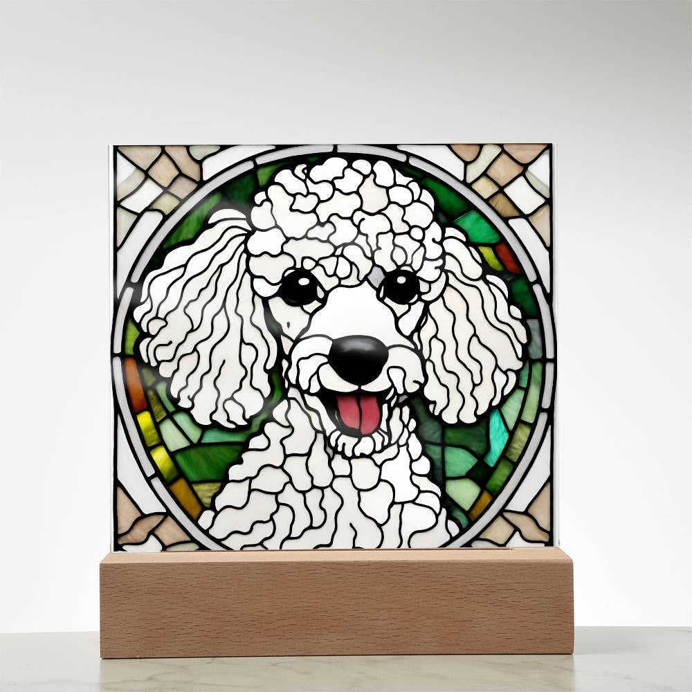 Corgi Dachshund Poodle Beagle Acrylic Plaque - Faux Stained Glass Design - Perfect Gift for Dog Lovers-[Heartfelt Family Gift]