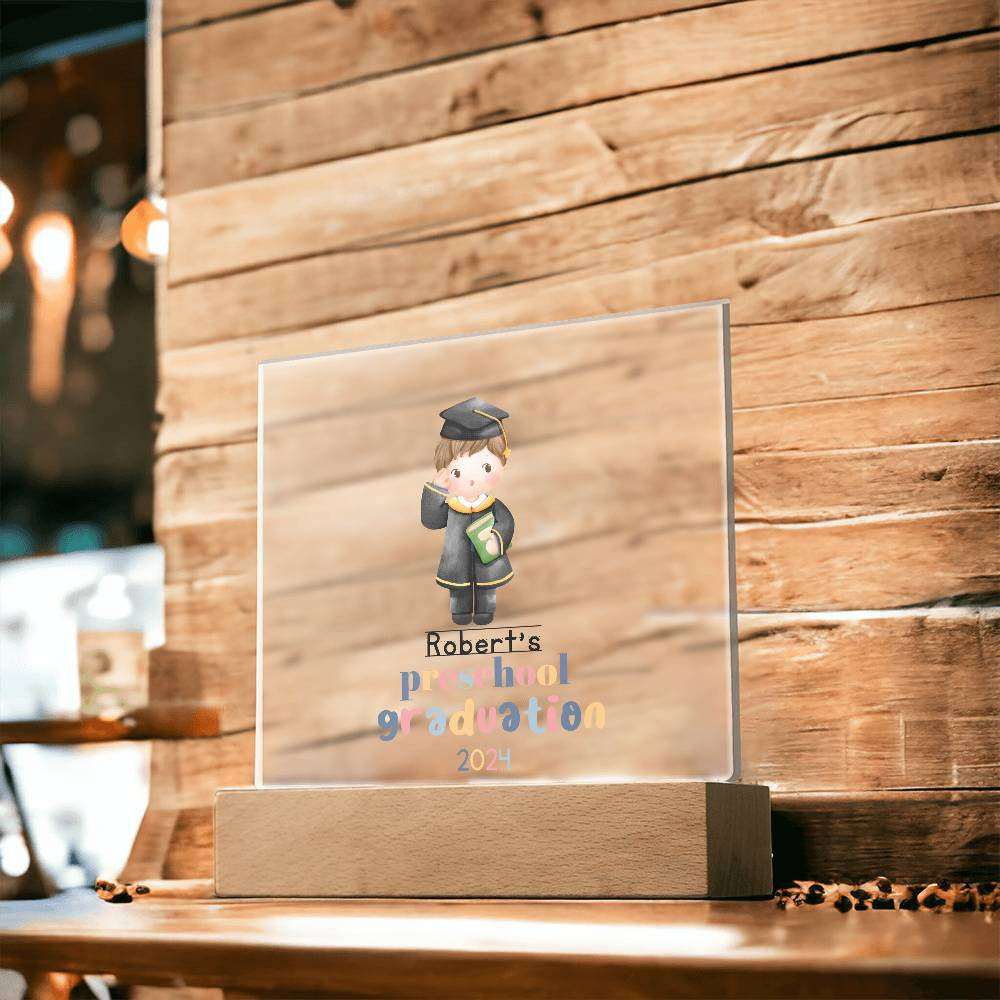 Personalized Preschool Graduation LED Plaque Gift-[Heartfelt Family Gift]