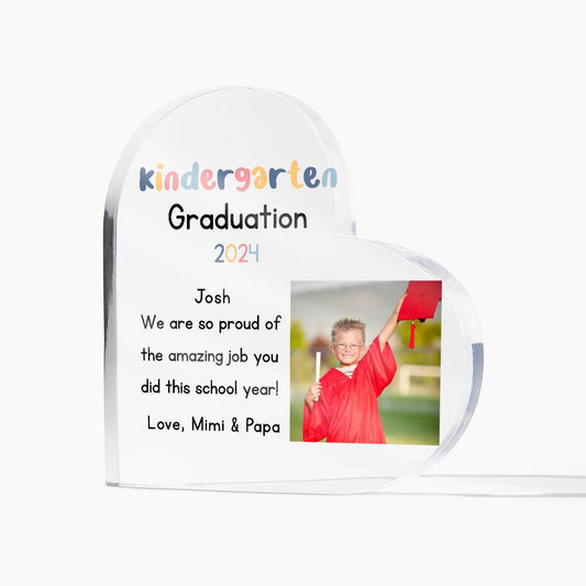 Personalized Kindergarten Graduation Heart Plaque Gift-[Heartfelt Family Gift]