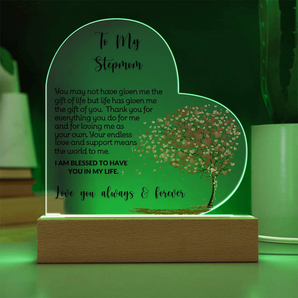 To My Stepmom LED Acrylic Heart-[Heartfelt Family Gift]
