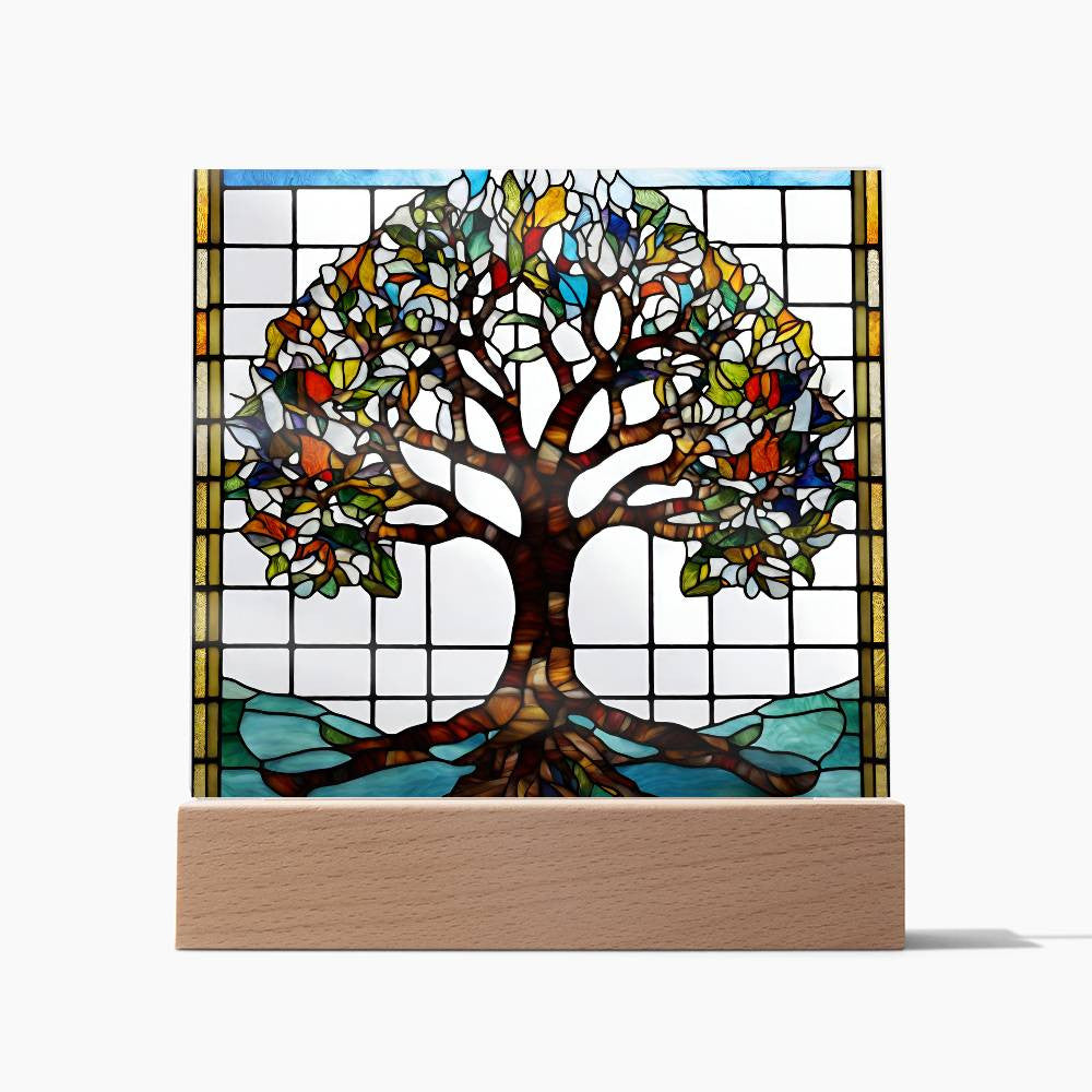 Tree of Life LED Plaque - Spiritual Home Decor Sacred Celtic  Christian Art Gift for Him or Her Born Again-[Heartfelt Family Gift]