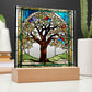 Tree of Life LED Stained Glass Plaque  Sobriety  Recovery Gift  Transplant Survivor  Home Decor Nightlight-[Heartfelt Family Gift]