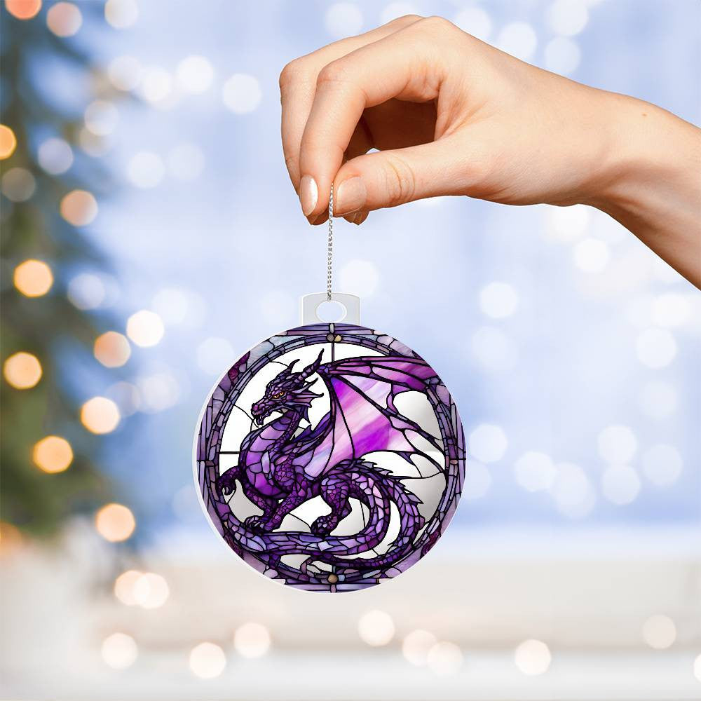 Purple Dragon Acrylic Ornament-[Heartfelt Family Gift]
