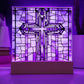 Biblical Cross Faux Stained Glass - Christian Religious Gift for Catholic 1st Communion Baptism and Loss of Loved Ones-[Heartfelt Family Gift]