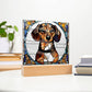 Dachshund Dog Acrylic Plaque with LED Lights-[Heartfelt Family Gift]